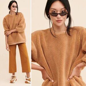 Capulet Anthropologie Minimalist Fuzzy Funky Sherpa Teddy Pullover Sweater XS/P